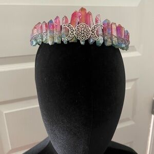 Mystical Pink Crystal Headband rave festival mermaid